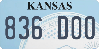 KS license plate 836DOO