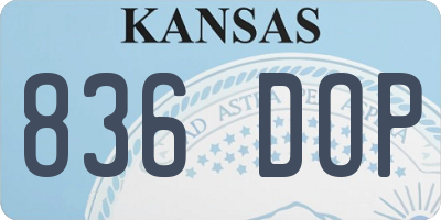 KS license plate 836DOP