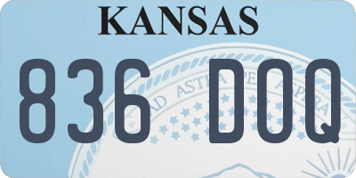 KS license plate 836DOQ
