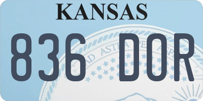 KS license plate 836DOR
