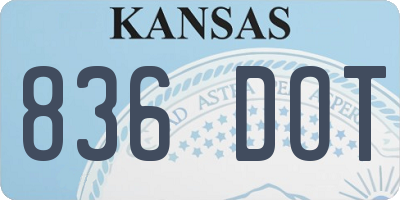 KS license plate 836DOT