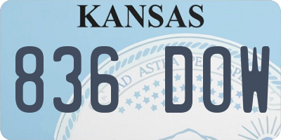 KS license plate 836DOW