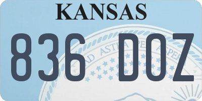 KS license plate 836DOZ