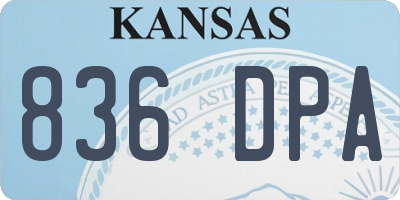 KS license plate 836DPA