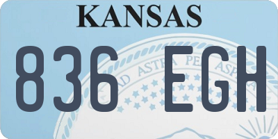 KS license plate 836EGH