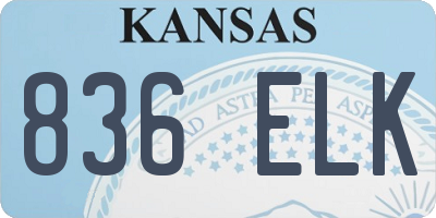 KS license plate 836ELK