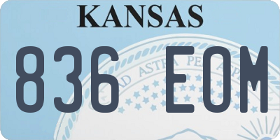 KS license plate 836EOM