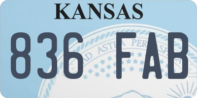KS license plate 836FAB