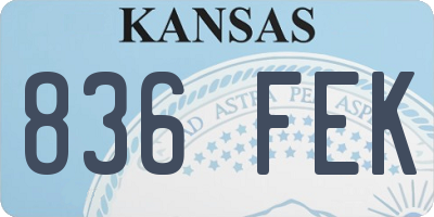 KS license plate 836FEK