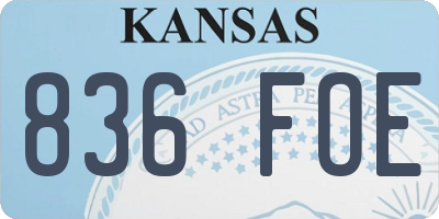 KS license plate 836FOE