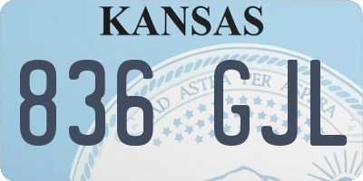 KS license plate 836GJL