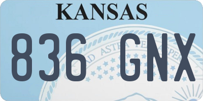 KS license plate 836GNX