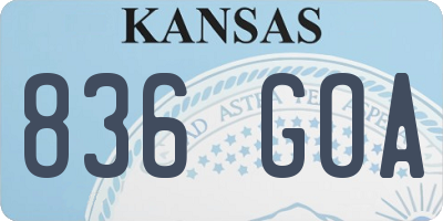 KS license plate 836GOA