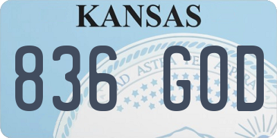 KS license plate 836GOD