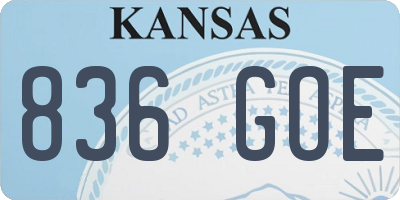 KS license plate 836GOE