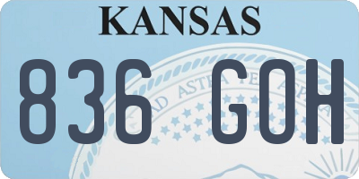KS license plate 836GOH