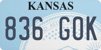KS license plate 836GOK