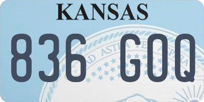 KS license plate 836GOQ