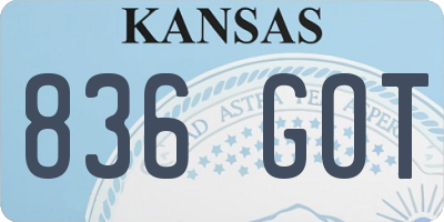 KS license plate 836GOT