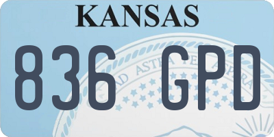 KS license plate 836GPD