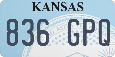 KS license plate 836GPQ