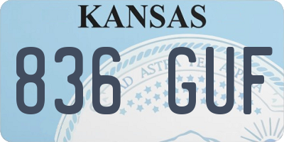 KS license plate 836GUF