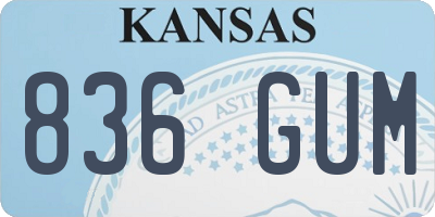 KS license plate 836GUM