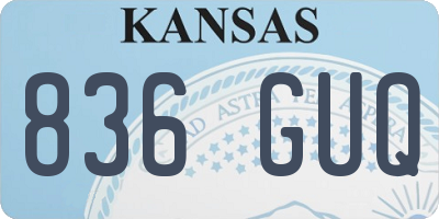 KS license plate 836GUQ