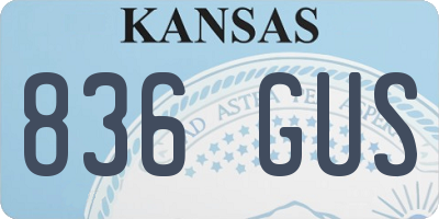 KS license plate 836GUS