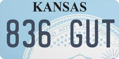 KS license plate 836GUT