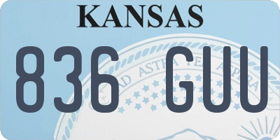 KS license plate 836GUU