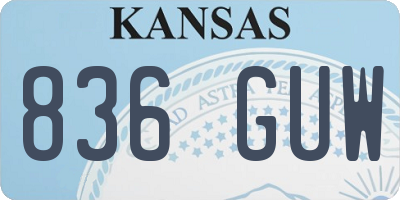 KS license plate 836GUW