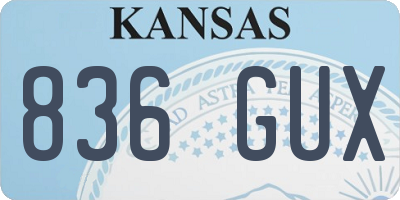 KS license plate 836GUX