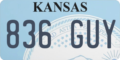 KS license plate 836GUY
