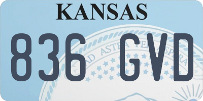 KS license plate 836GVD