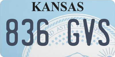 KS license plate 836GVS