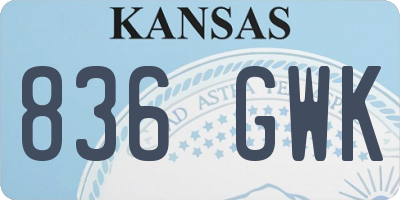 KS license plate 836GWK