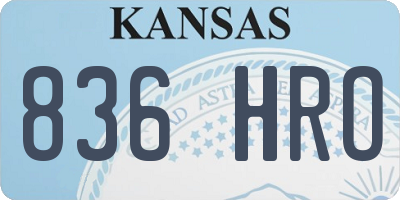 KS license plate 836HRO
