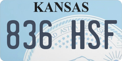 KS license plate 836HSF