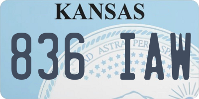 KS license plate 836IAW