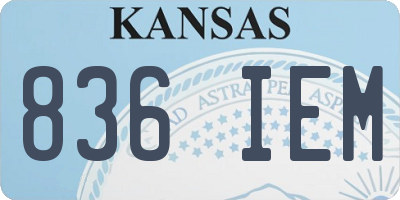 KS license plate 836IEM