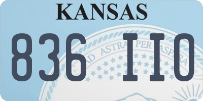 KS license plate 836IIO