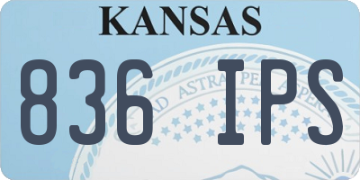 KS license plate 836IPS