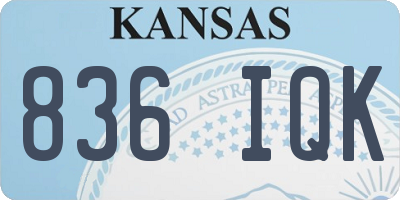 KS license plate 836IQK