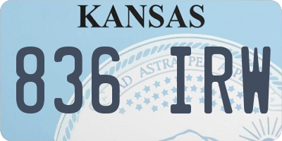 KS license plate 836IRW