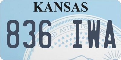 KS license plate 836IWA