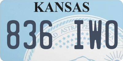 KS license plate 836IWO