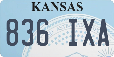 KS license plate 836IXA