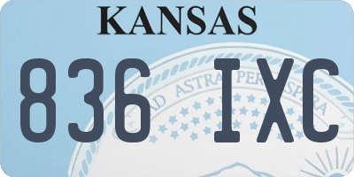 KS license plate 836IXC