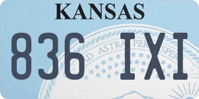 KS license plate 836IXI